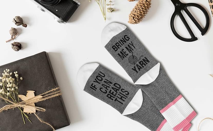 If You Can Read This Socks, Bring Me My Yarn Socks Gifts, Knitting Gifts for Women Mom Grandma on Birthday Christmas