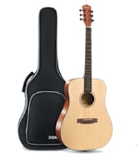 Donner 41” Acoustic Guitar Bundle for Beginners Adults with Online Lesson, 4/4 Full Size Steel Acustica Guitarra with Gig Bag, Tuner, Strap, Strings, Picks, Capos, Cutaway, Natural, DAG-1C/DAD-110C