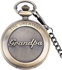Fathers Personalized Engraved Pocket Watch, Engraved Dad, Grandpa for Father and Grandpa,Men's Pocket Watch with Chain