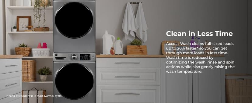 Kenmore 4.5 cu. ft. Front Load Washer with Stain Removing Steam Treatment - Reduce Laundry Time with Accela Wash - LED - ENERGY STAR Certified - Metallic Silver