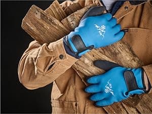 100% Waterproof Gloves for Men and Women, Winter Work Gloves for Cold Weather, Touchsreen, Thermal Insulated Freezer Gloves, With Grip, Blue, Large