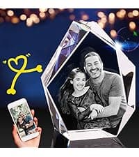 3D Crystal Photo, Christmas Personalized Gift,Customized Gifts for Wife, Women, Him, Her, Dad and Mom. Custom Picture Gifts for Christmas, Father's Day, Birthday, Wedding, Anniversary, Memorial, Picture Gift for Pet Lovers.
