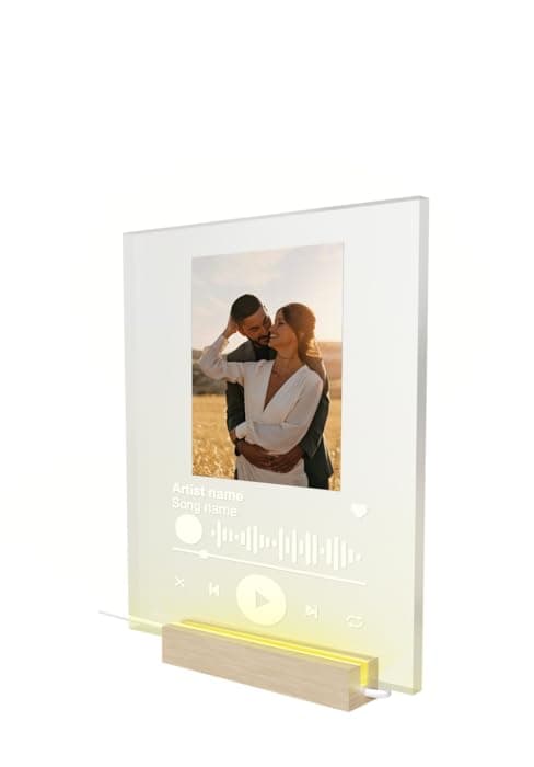 EGD Spotify Decorative Plaque Personalized Gifts, Custom Gifts for Him Her, Customized Picture Frame for Boyfriend Girlfriend Couple Wife Women on Anniversary Birthday, Made in USA