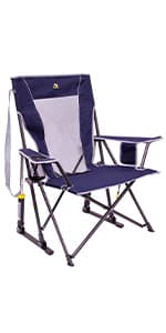 GCI Outdoor Comfort Pro Rocker Collapsible Rocking Chair & Outdoor Camping Chair, Indigo Blue