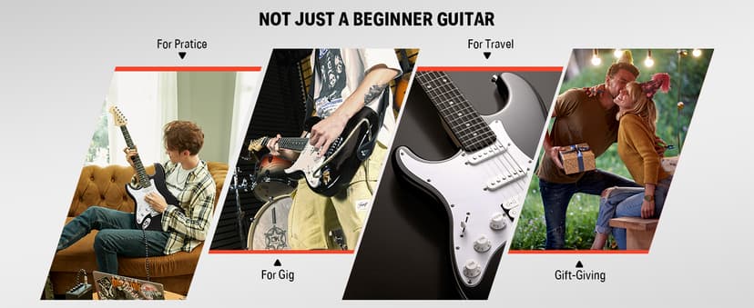 Donner 39 Inch Left-Handed Electric Guitar Kit Solid Body Black Lefty Beginner Set Full-Size with Amplifier Online Lesson Bag Digital Tuner Capo Strap String Cable Picks DST-100BL