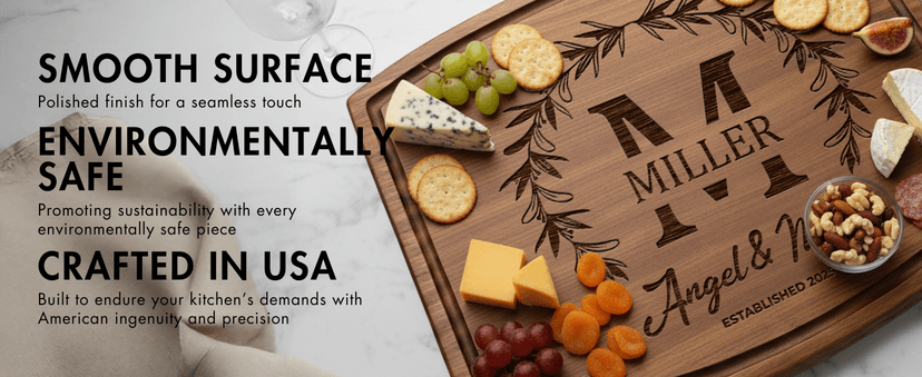 Personalized Wedding Gifts for Couples 2025, Custom Walnut Cutting Board for Kitchen, Personalized Bridal Shower, Best Wedding Registry and Engagment Gift