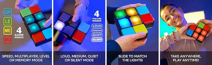 Flipslide Game - Electronic Handheld Game | Addictive Multiplayer Puzzle Game of Skill | Flip, Slide & Match Colors to Beat the Clock | 4 Thrilling Game Modes | Ages 8+ | Includes Batteries