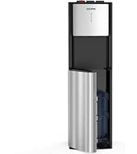 Self Cleaning Hot and Cold Bottom Load Water Cooler Dispenser with Ice Maker 5 Gal Built-in Bullet Ice Maker 22lbs Daily Capacity Black