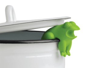 OTOTO New HopTop Frog Spoon Holder for Stove Top - Spoon Rest for Stove Top and Steam Releaser, Cute Kitchen Accessories, Cooking, Cool Gadgets, Fun Kitchen Gifts, White Elephant Gifts