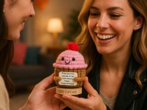 Happy Birthday Gift for Women - Tiny Cupcake With 30 Sweet Birthday Cards | Funny Gift Idea for Women for 16th, 21 Year Old, 30th Birthdays | Cute Bday Party Decor for Friends, Teens, Daughter, Sister