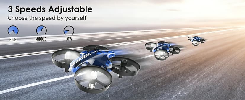 Mini Drone for Kids & Beginners, Indoor RC Nano Helicopter Quadcopter with Auto Hovering,3D Flips,Portable Hand Operated, Birthday& Children's Day Gift for Boys and Girls,Headless Mode & Remote Control,Blue.4-blade design-ATOYX