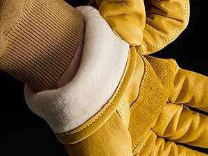 toolant Winter Work Gloves for Men, Insulated Leather with Water Resistance and Abrasion Protection for Cold Weather