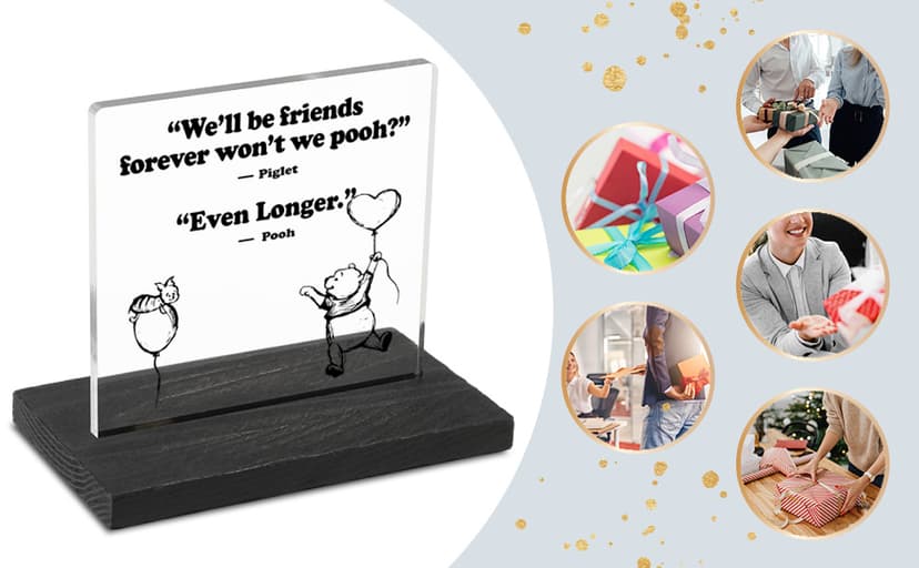 We'll Be Friends Forever Desk Sign Decor Gift for Best Friend Women Long Distance Sisters Birthday Gifts, 4"x 4.7", Acrylic Decorative Signs (GBA31)