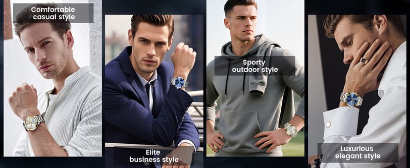 LIGE Mens Watch, Analog Men's Wrist Watches, Stainless Steel Style, Quartz Movement Calendar Function, 3ATM Waterproof, Clear Luminous Display, Business Social Matching