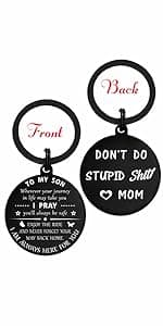 ENGZHI Son Keychain, Son Gifts for Teen Boys, Adult Son Gradution 2025 Present for Birthday Fathers Day Valentines