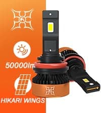 HIKARI WINGS 2026 40000LM H11/H8/H9 LED Bulbs, 45W Upgraded Core Chips, High Lumens Kit, 6000k Cool White, IP68 Waterproof, H16 Foglight
