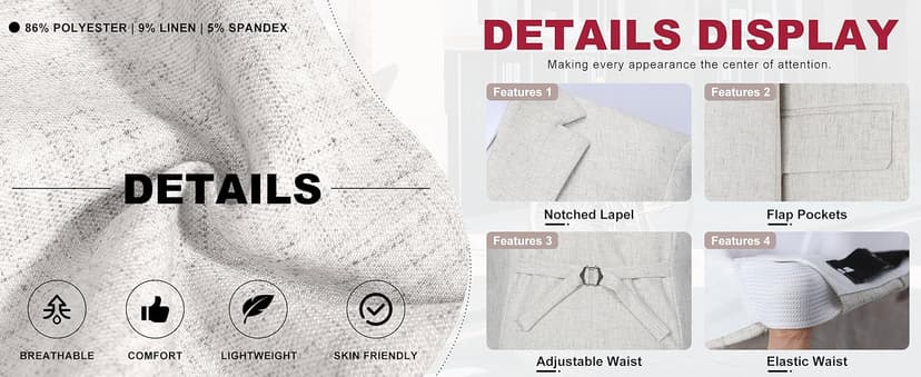 Retro Linen Mens Suit 3 Pieces Light Weight Casual Linen Summer Slim Fit Suits Tuxedo Jacket Blazer Vest Pant for Men