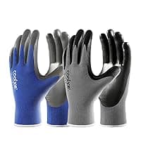 COOLJOB Thorn Proof Rose Pruning Garden Gloves for Men, Long Sleeve Padded Yard Work for Bush, Blackberry, Cactus, Heavy Duty/Puncture Resistant/Machine Washable, Large, Navy