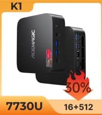 ACEMAGICIAN Kron Mini K1 Mini PC, Ryzen 7 7730U(Upgraded 5825U/7430U), 16GB DDR4 512GB SSD Mini Computers(up to 4.5Ghz), Light Gaming Desktop 4K Triple Display Mini Desktop Bluetooth/WiFi6/Office