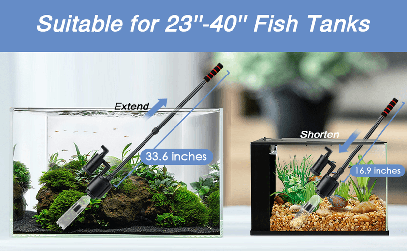 AQQA Electric Aquarium Gravel Cleaner, 6 in 1 Automatic Fish Tank Cleaning Tools Gravel Vacuum for Aquarium, Suitable for Change Water Wash Sand Water Filter and Water Circulation (320GPH, 20W)