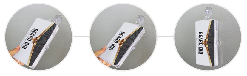 Beard Bib Apron for Men, Gift Beard Trimming Catcher Bib for Shaving & Hair Clippings, Waterproof Non-Stick Hair Catcher Grooming Cloth with 2 Suction Cups(White)