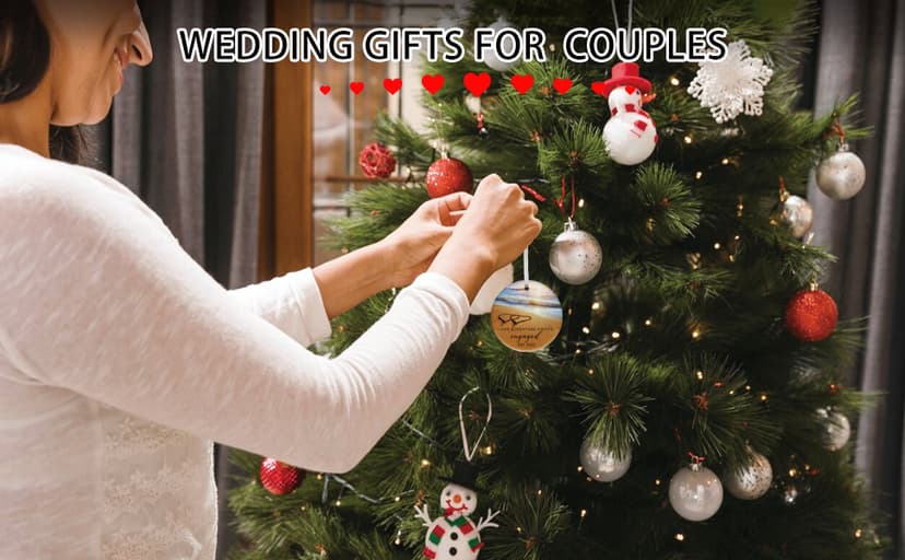 Wedding Gifts Engagement Gifts for Couples 2025 First Christmas Engaged Ornament 2025 Just Engaged Bachelorette Gift Happy Engagement Gift for Newly Engageds Couples Bride to be Her Women Fiance(1)