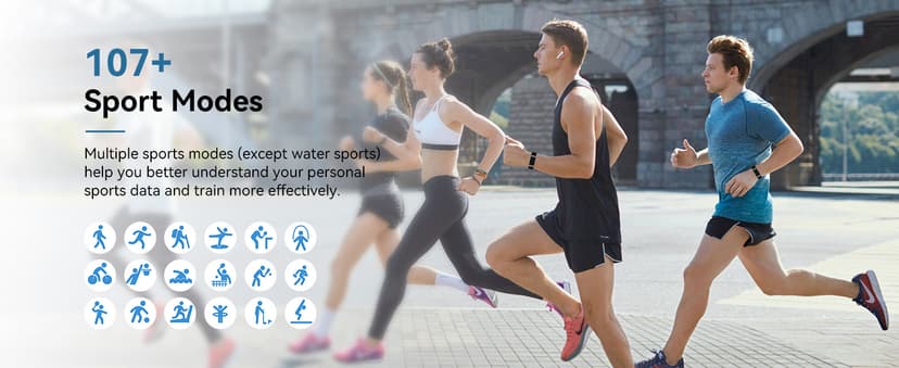 Smart Bracelet for Men Women,Health Activity Fitness Trackers with Continuous Heart Rate Monitor, 24/7 Sleep Tracking, 120+ Sport Modes, 30-Day Battery Life,Includes 2 Replacement Bands(Black)