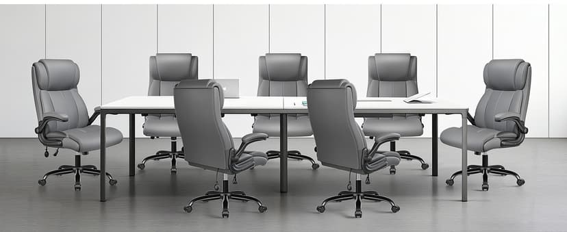 BESTFAIR Ergonomic Office Chair - Desk Computer Chair, Leather High Back Executive Chairs with Adjustable Lumbar Support & Flip Up Arms, Rocking, Black