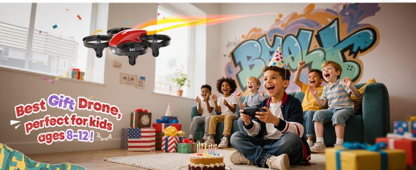 Veeniix V995 Red Mini Drone for Kids and Beginners,Indoor RC Quadcopter Plane with 3D Flips, 360° Rotation, Circle Fly, Auto Hover, Headless Mode, 21Mins 3 Batteries, Gift for Boys and Girls