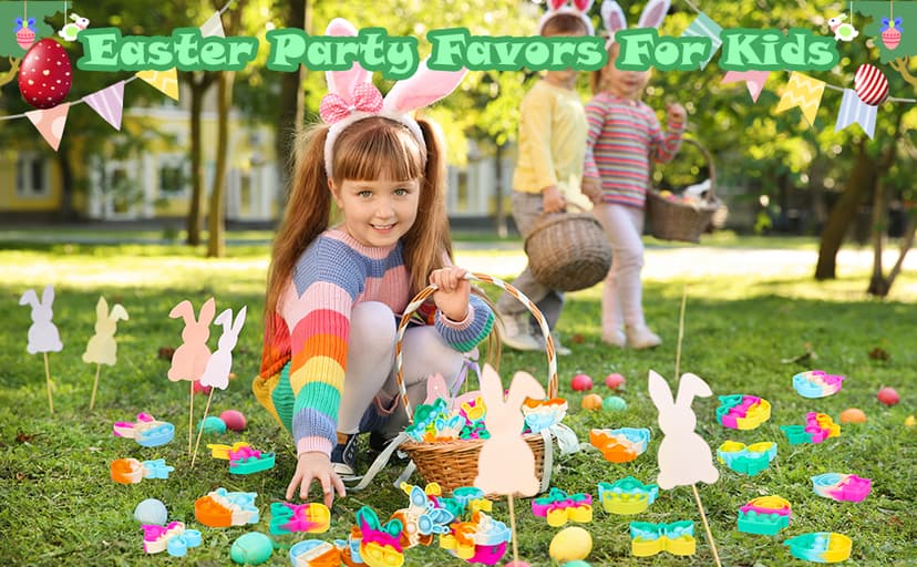 Easter Egg Fillers Basket Stuffers Mini Pop Keychain It Goodie Bag Stuffers Fidgets for Classroom Prizes Kids Party Supplies Easter Pop Fidget Toys Bulk Its Easter Party Favors for Kids 24 Pack Gifts B0DPLXDGMR