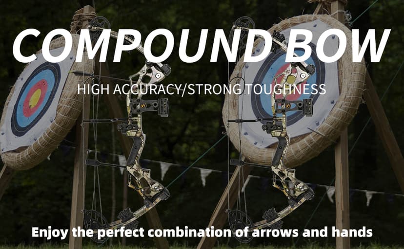 Compound Bow and Arrow Set for Adults Archery Shooting Bow Adjustable 30-65lbs Composite Bow Combination 19.5"-30" Draw Length Hunting Equipment