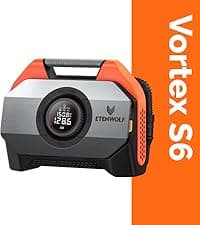 with 19200mAh for Heavy duty Vehicle, Car & Inflatables, 100% Duty Cycle & Dual Cylinder, Bike Pump with LED Backlight,Orange ETENWOLF VORTEX S6 Tire Inflator Portable Air Compressor, Cordless Air Pump B0CGLTPKBZ