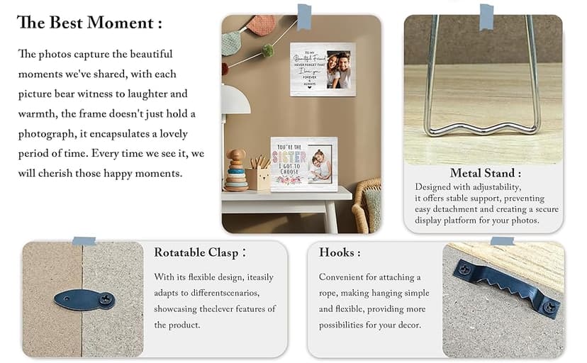 Orchroma Best Friends Picture Frame,Bestie Bff Best Friends Gifts,Friendship Gifts for Women Friends Birthday Christmas Gift,4x6 Inch Photo