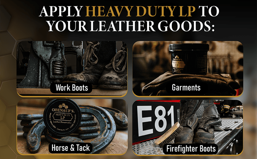 Obenauf's Heavy Duty LP Leather Conditioner Natural Oil Beeswax Formula (8oz)