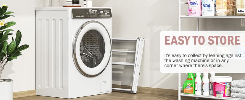 APEXCHASER Clothes Drying Rack Folding - 3 Tier Laundry Drying Rack for Clothes, Expandable Metal Clothing Dryer, Collapsible Towel Rack, Air Drying Rack, White