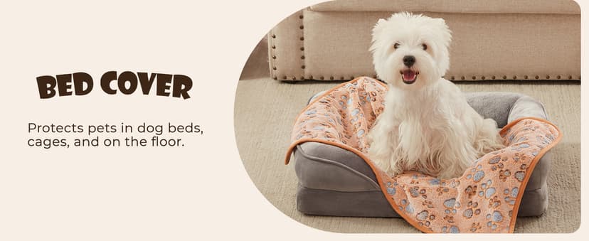 1 Pack 3 Blankets Super Soft Fluffy Premium Fleece Pet Blanket Flannel Throw for Dog Puppy Cat Paw Brown/Pink/White Small(23x16 inch)