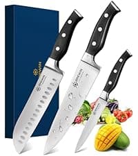 Knife Set, Brewin Kitchen Knife Set, Knives Set for Kitchen, Universal Knife Block, Utility Knife Block Set, New Home Essentials, Apartment Essentials, Dishwasher Safe