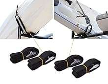 TMS Kayak Roof Racks for 2 Kayaks - Dual Universal Fit Carriers Include Two Sets of Straps for Cars, Trucks and SUVs - Easy to Mount J-Bar Style Carriers for Kayaks Canoes Paddleboards and Surfboards