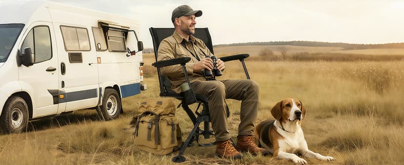 HUNTSEN 360° Silent Swivel Hunting Chair for Blinds - Stable Portable Ground Blind Chair Adjustable 4 Legs & Seat Height Folding Outdoor Fishing Seat with Anti-Sink Feet Armrest - Supports 330lbs