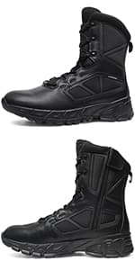 RIELD Men's Military Tactical Work Boots Side Zipper Jungle Army Combat Boots