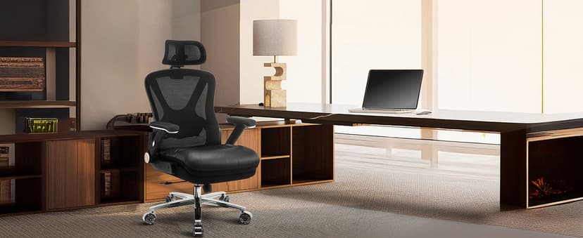 750lbs Ergonomic Office Chair,Upgrade Big and Tall Office Chairs for Heavy People,Mesh High Back Desk Chair with 5D Flip Arms Large Wheels,Adjustable Headrest & Lumbar Support,Wide Chairs