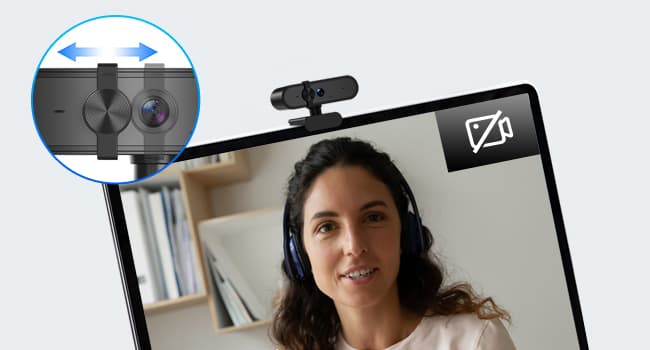 Edew 1080P Webcam Computer Camera with Microphone & Wide View - Auto Light Correction Webcam for PC, Mac, Laptop, Desktop - Built-in Privacy Cover Plug & Play USB for Zoom/Skype/Streaming