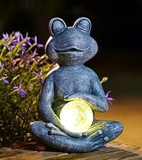 Goodeco Dog Statue with Solar Butterfly - Ideal Gifts for Dad, Mom or Birthdays, Beautifully Crafted Outdoor Decorations to Wow Your Guests