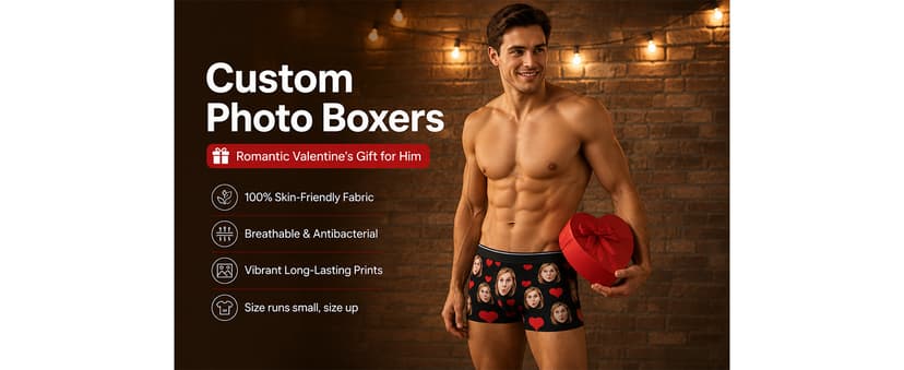Personalized Boxers for Christmas Birthday Gifts Custom Boxers for Woman Men Husband Boyfriend B0DS4D9C7K