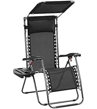 Yaheetech Zero Gravity Chair, Folding Reclining Lounge Recliner with Removable Pad & Headrest & Side Cup Holder Tray for Indoor and Outdoor Gray/1