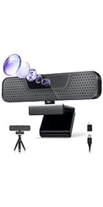 ToLuLu 1080P Webcam with Microphone, HD Webcam Web Camera with Tripod Stand, Widescreen USB Computer Camera, Streaming Mic Web cam for Online Calling/Conferencing,Facetime/YouTube Desktop Laptop PC