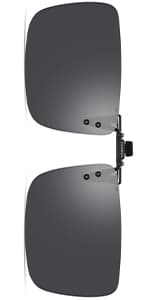 CAXMAN Polarized Clip On Sunglasses Over Prescription Glasses Men Women Compact Fit Non-Flip Up