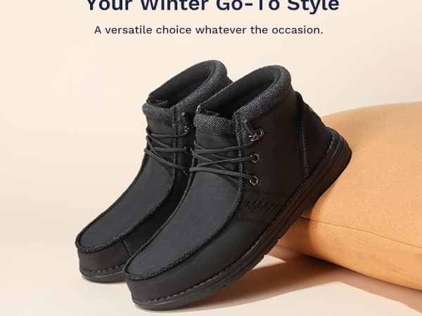 Bruno Marc Men's Casual Slip-on Shoes Warm Loafers for Men Winter Boots