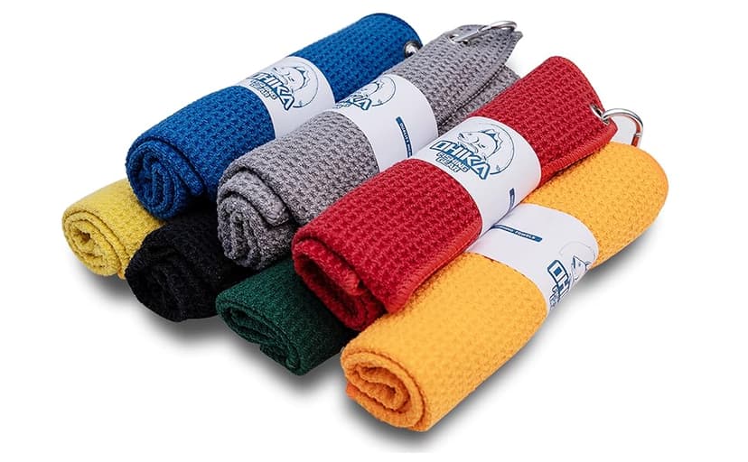 Reinforced eyelet withstands up to 15kg of pulling force, waffle towel for effective cleaning of fishing gears or dirty hands Microfiber Fishing Towel with Reinforced Eyelet, 16" x 16", 3 Pack B0CKWHFBMC