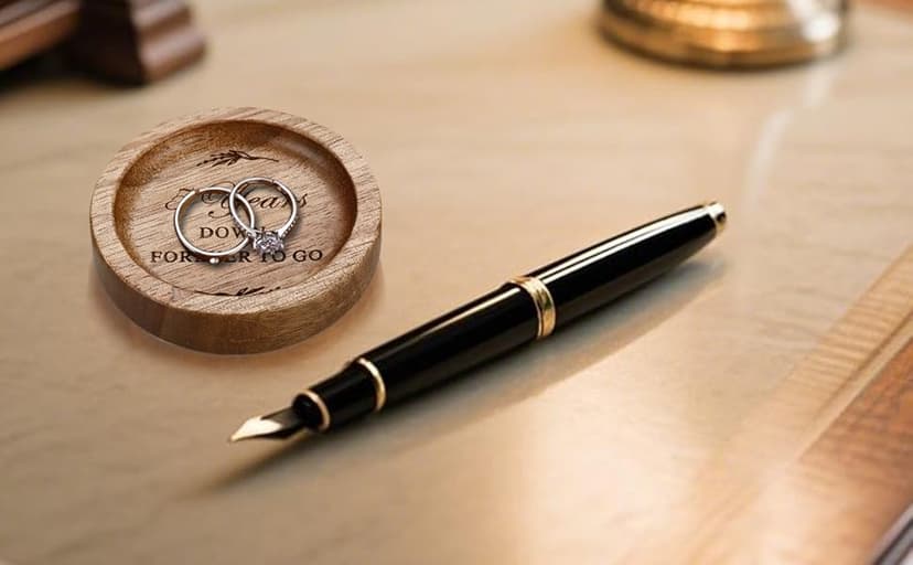 Wooden Ring Dish 5 Year Anniversary Wood Gift for Him Her, 5th Wooden Gifts for Wife Husband, 5 Year Marriage Presents Anniversary for Couple, Fifth Anniversay Present for Women Men